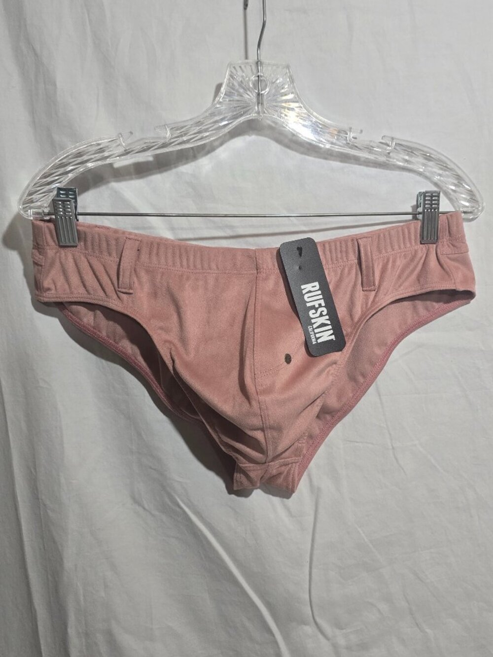 NEW - RUFSKIN Made in USA California Men's CODY Swim Brief - Rose - Sz M*